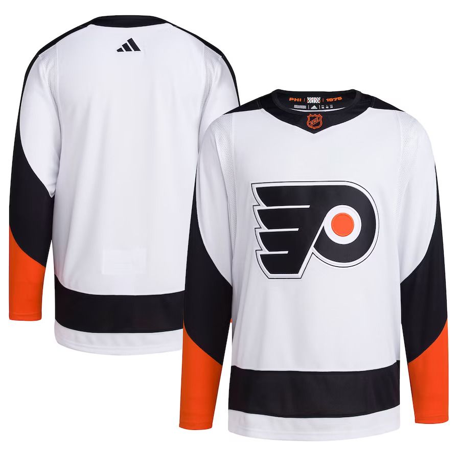 Men Philadelphia Flyers adidas White Reverse Retro Authentic Blank NHL Jersey
